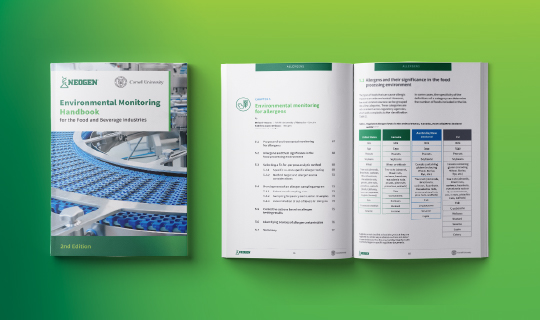 Neogen Environmental Monitoring Handbook cover and inside spread